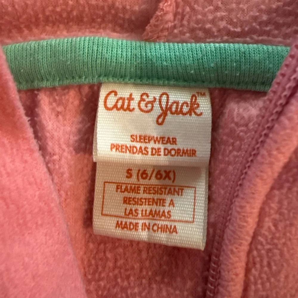 Cat & Jack Girls S (6/6x) Polyester Pink Hooded Pajamas